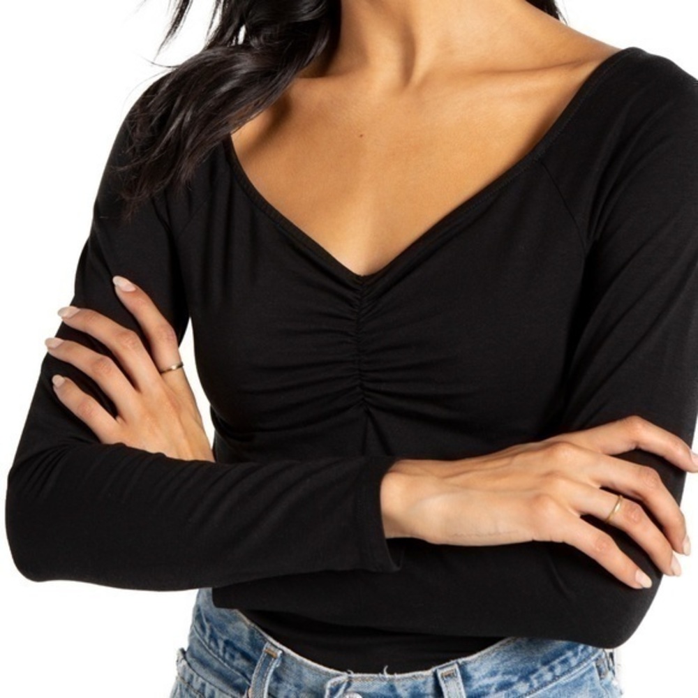 (NWT) N:philanthropy ruched v-neck longsleeve top